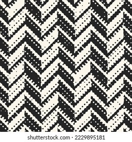 Monochrome Mottled Textured Herringbone Pattern