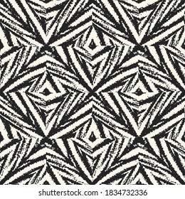 Monochrome Mottled Textured Kaleidoscopic Pattern
