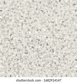Monochrome Mottled Textured Tile Checked  Pattern.