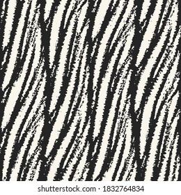 Monochrome Mottled Textured Wavy Stripe Pattern