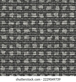 Monochrome Mottled Weave Textured Checkered Pattern