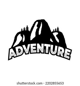 monochrome mountain logo template vector illustration.