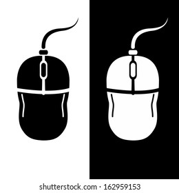 Monochrome mouse silhouette. Abstract vector illustration.