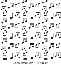 Monochrome music art seamless pattern. Music note vector, illustration of sound backdrop