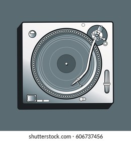Monochrome musical turntable icon
