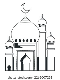monochrome muslim mosque traditional icon