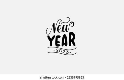 Colección de pegatinas de elementos del nuevo año monocromo