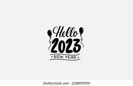 Monochrome new year elements stickers collection