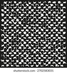 Monochrome noise background. Random scatter Vector. Black white texture. Abstract splatter pattern.