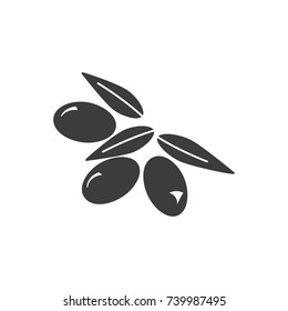 Monochrome olives icon on white background