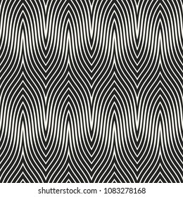 Monochrome Optical Graphic Motif. Seamless Pattern.