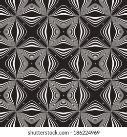 Monochrome Optical Illusion Kaleidoscope Pattern