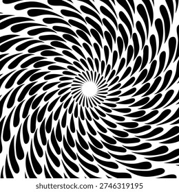 Monochrome Optical Illusion Spiral Pattern