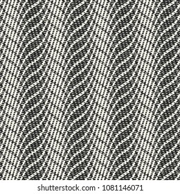 Fondo texturizado rayado ondulado óptico monocromo. Patrón sin fisuras.