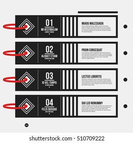 Monochrome options template in strict contrast style. Useful for presentations and web design.