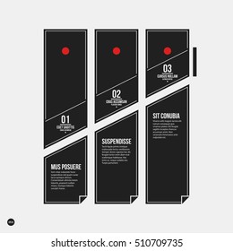 Monochrome options template in strict contrast style. Useful for presentations and web design.