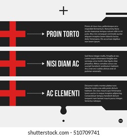 Monochrome options template in strict contrast style. Useful for presentations and web design.