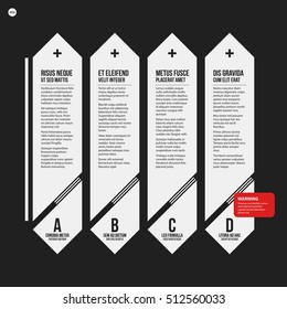 Monochrome options template in strict contrast style. Useful for presentations and web design.