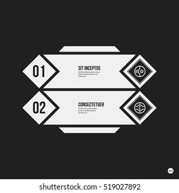Monochrome options template in strict contrast style. Useful for presentations and web design.