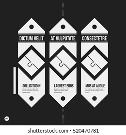 Monochrome options template in strict contrast style. Useful for presentations and web design.