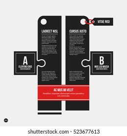 Monochrome options template in strict contrast style. Useful for presentations and web design.