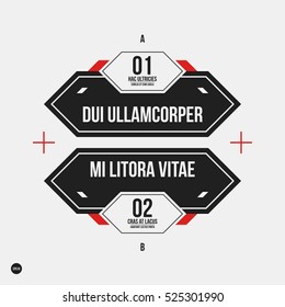 Monochrome options template in strict contrast style. Useful for presentations and web design.