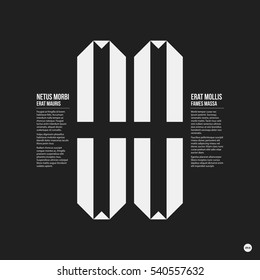 Monochrome options template in strict contrast style. Useful for presentations and web design.