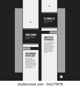 Monochrome options template in strict contrast style. Useful for presentations and web design.