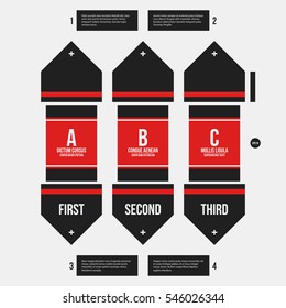Monochrome options template in strict contrast style. Useful for presentations and web design.