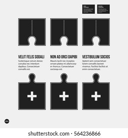 Monochrome options template in strict contrast style. Useful for presentations and web design.