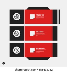 Monochrome options template in strict contrast style. Useful for presentations and web design.