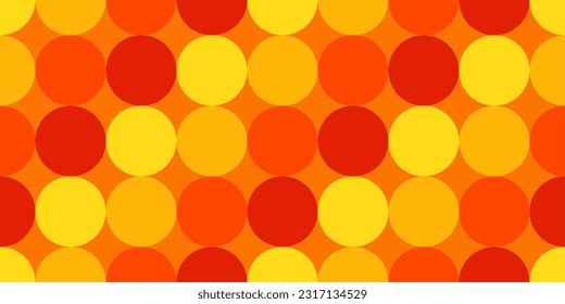 Monochrome orange circle repeat seamless pattern background