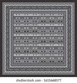 Monochrome ornament scarf pattern design