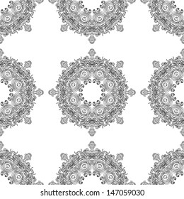 Monochrome ornament seamless pattern design