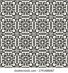 Monochrome Ornamental Checked Textured Pattern