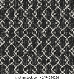 Monochrome Ornamental Stroke Melange Textured Background. Seamless Pattern. 