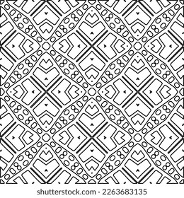  Monochrome ornamental texture with smooth linear shapes, zigzag lines, lace pattern.Abstract geometric black and white pattern for web page, textures, card, poster, fabric, textile.