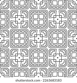  Textura ornamental monocroma con formas lineales lisas, líneas de zigzag, patrón de encaje.Resumen de patrón geométrico en blanco y negro para página web, texturas, tarjeta, afiche, tela, textil.
