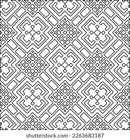  Textura ornamental monocroma con formas lineales lisas, líneas de zigzag, patrón de encaje.Resumen de patrón geométrico en blanco y negro para página web, texturas, tarjeta, afiche, tela, textil.
