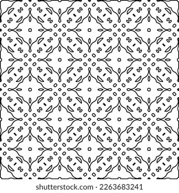Monochrome Ziertextur mit glatten linearen Formen, Zickzacklinien, Spitzen-Muster.Abstraktes geometrisches Schwarz-Weiß Muster für Webseiten, Texturen, Karten, Poster, Gewebe, Textilien.
