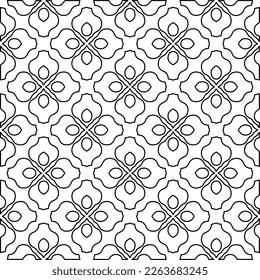 Textura ornamental monocroma con formas lineales lisas, líneas de zigzag, patrón de encaje.Resumen de patrón geométrico en blanco y negro para página web, texturas, tarjeta, afiche, tela, textil.