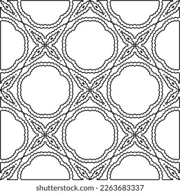  Monochrome ornamental texture with smooth linear shapes, zigzag lines, lace pattern.Abstract geometric black and white pattern for web page, textures, card, poster, fabric, textile.