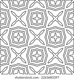  Textura ornamental monocroma con formas lineales lisas, líneas de zigzag, patrón de encaje.Resumen de patrón geométrico en blanco y negro para página web, texturas, tarjeta, afiche, tela, textil.
