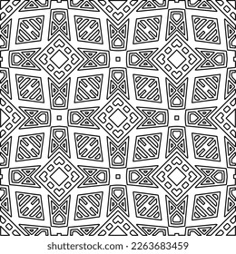  Textura ornamental monocroma con formas lineales lisas, líneas de zigzag, patrón de encaje.Resumen de patrón geométrico en blanco y negro para página web, texturas, tarjeta, afiche, tela, textil.