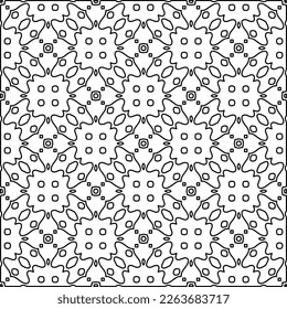 Textura ornamental monocroma con formas lineales lisas, líneas de zigzag, patrón de encaje.Resumen de patrón geométrico en blanco y negro para página web, texturas, tarjeta, afiche, tela, textil.