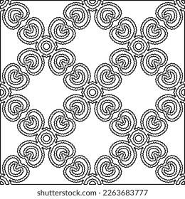  Monochrome ornamental texture with smooth linear shapes, zigzag lines, lace pattern.Abstract geometric black and white pattern for web page, textures, card, poster, fabric, textile.