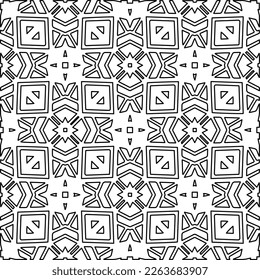  Textura ornamental monocroma con formas lineales lisas, líneas de zigzag, patrón de encaje.Resumen de patrón geométrico en blanco y negro para página web, texturas, tarjeta, afiche, tela, textil.
