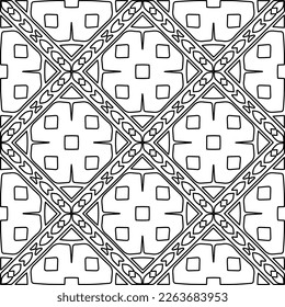  Monochrome ornamental texture with smooth linear shapes, zigzag lines, lace pattern.Abstract geometric black and white pattern for web page, textures, card, poster, fabric, textile.