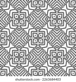  Textura ornamental monocroma con formas lineales lisas, líneas de zigzag, patrón de encaje.Resumen de patrón geométrico en blanco y negro para página web, texturas, tarjeta, afiche, tela, textil.
