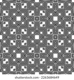  Monochrome ornamental texture with smooth linear shapes, zigzag lines, lace pattern.Abstract geometric black and white pattern for web page, textures, card, poster, fabric, textile.